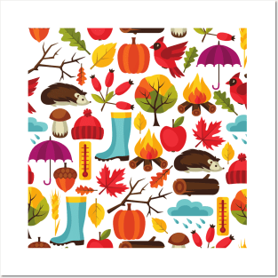 Fall Autumn Pattern Posters and Art